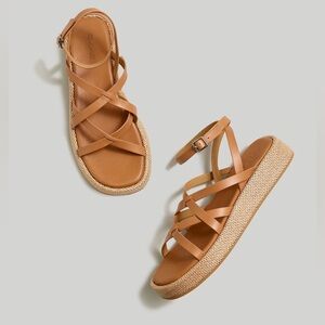 Madewell The Sabina Flatform Sandal Desert‎ Camel Size 8 NP288 Beachy resort